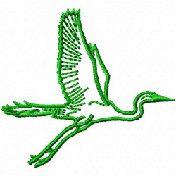 Egret Embroidery Design 5